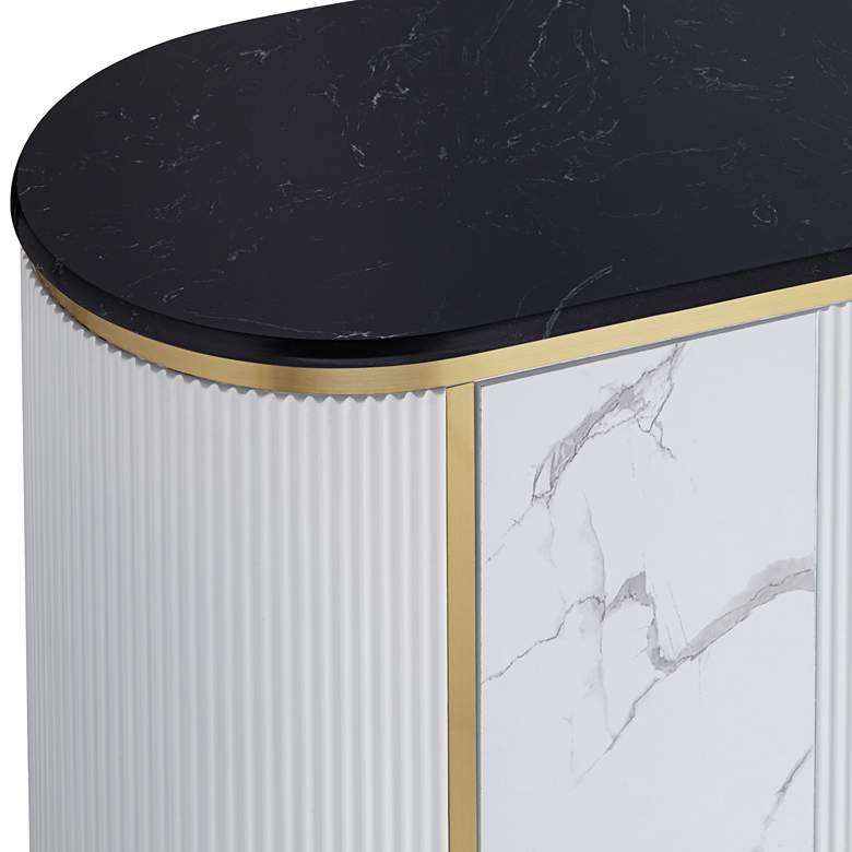 Image 4 Jodie 38 1/4" Wide White and Black 2-Door Console Table more views