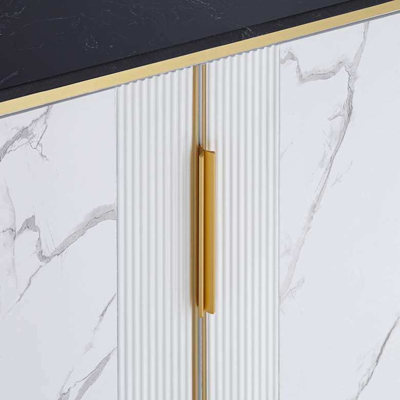 Image 5 Jodie 38 1/4" Wide White and Black 2-Door Console Table more views