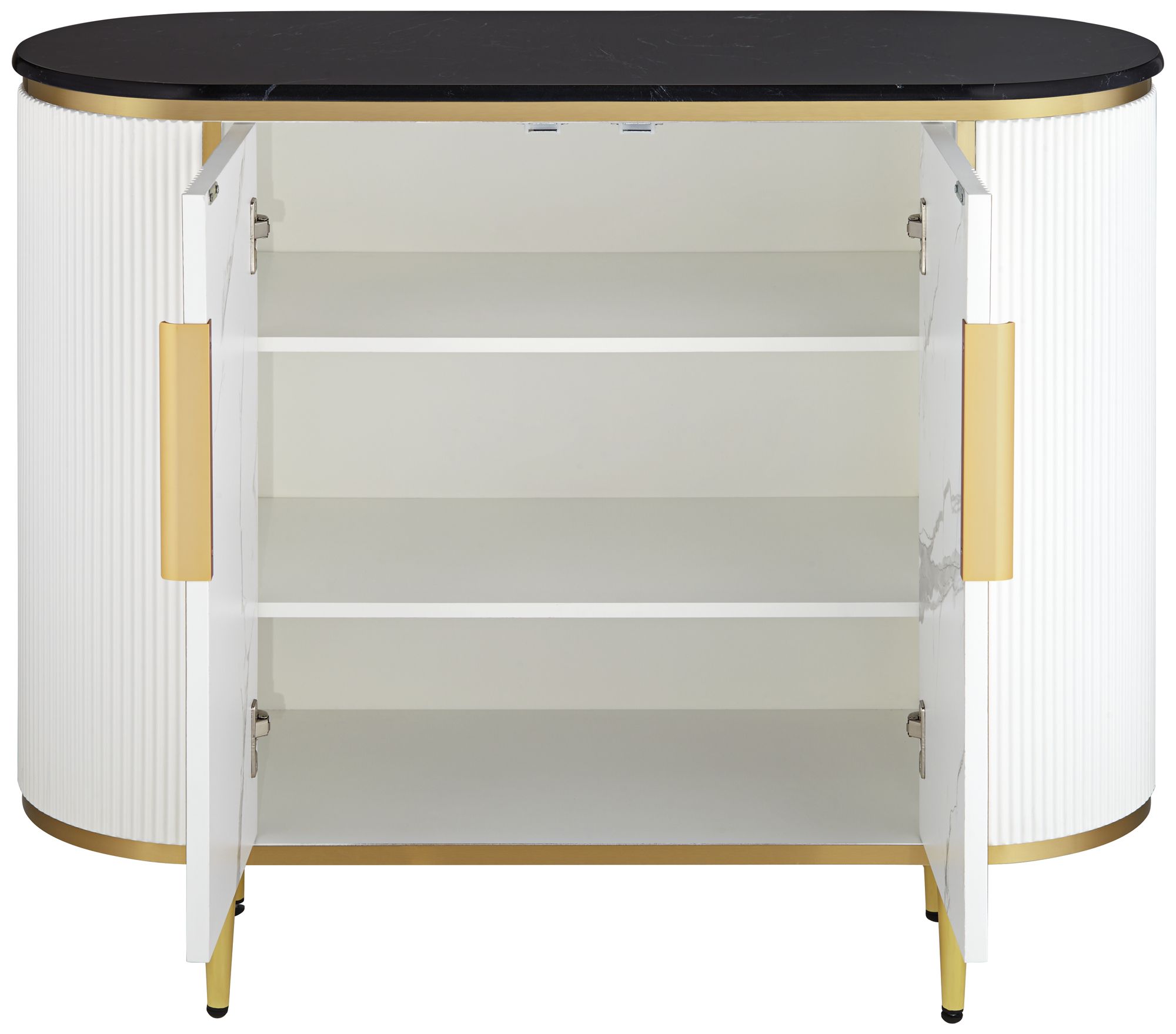 Jodie 38 1/4" Wide White and Black 2-Door Console Table in scene