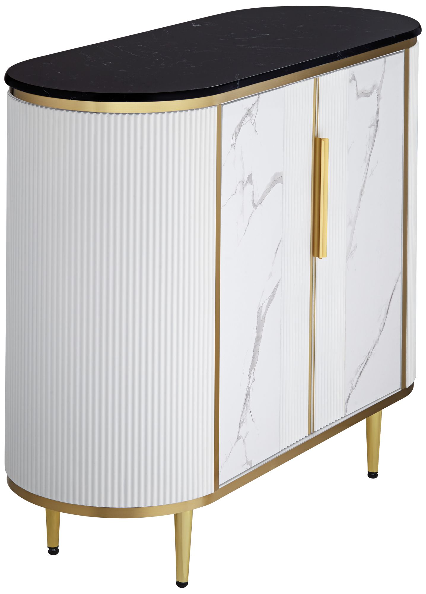 Jodie 38 1/4" Wide White and Black 2-Door Console Table in scene