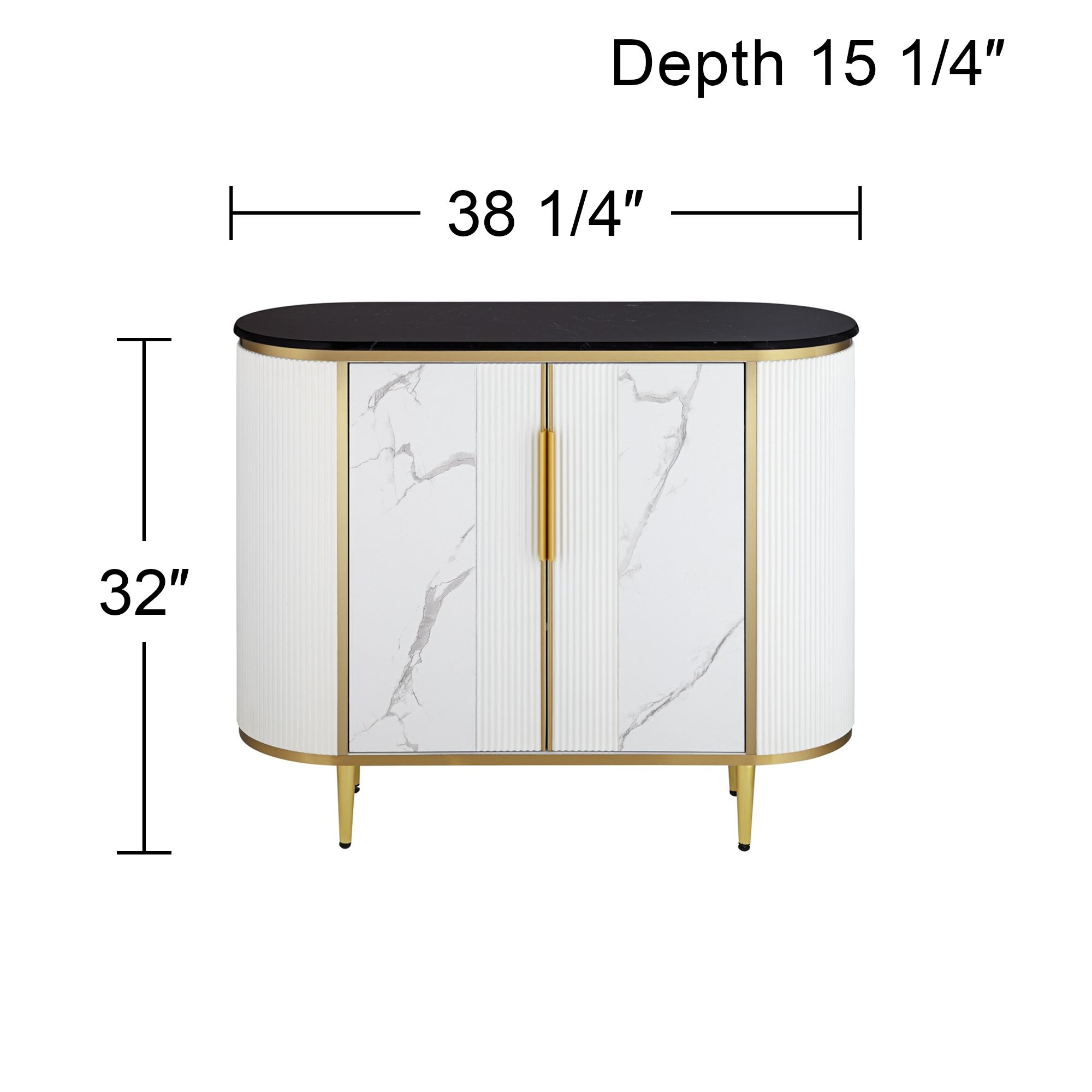 Jodie 38 1/4" Wide White and Black 2-Door Console Table in scene