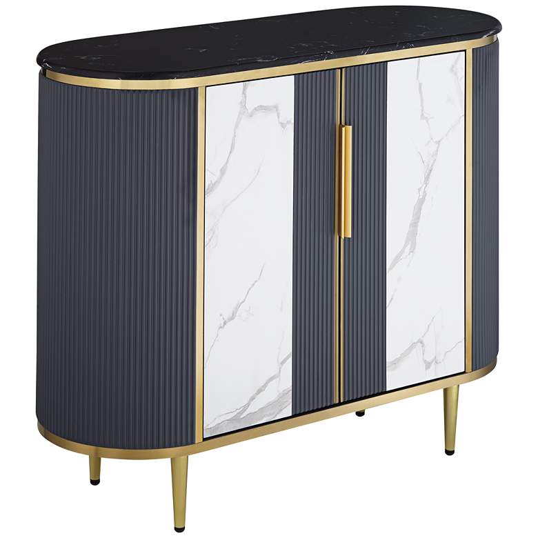 Image 3 Jodie 39 1/2" Wide White and Gray 2-Door Console Table