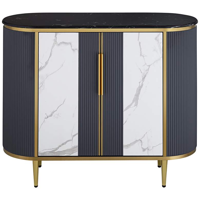Image 7 Jodie 39 1/2" Wide White and Gray 2-Door Console Table more views