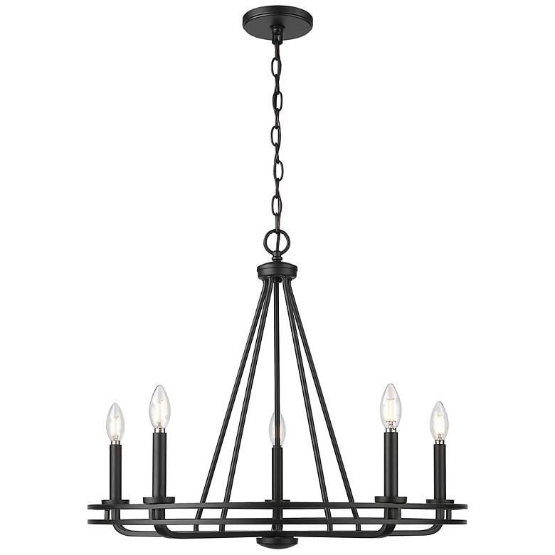 Image 2 Jody 26.5" Wide 5-Light Chandelier in Matte Black more views