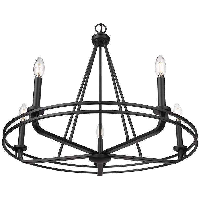 Image 3 Jody 26.5" Wide 5-Light Chandelier in Matte Black more views