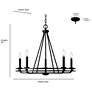 7_Jody 26.5" Wide 5-Light Chandelier in Matte Black more views