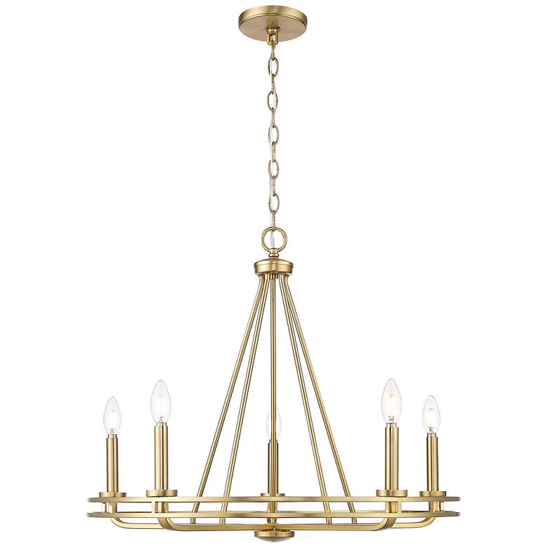 Image 2 Jody 26.5" Wide 5-Light Chandelier in Vintage Brass more views