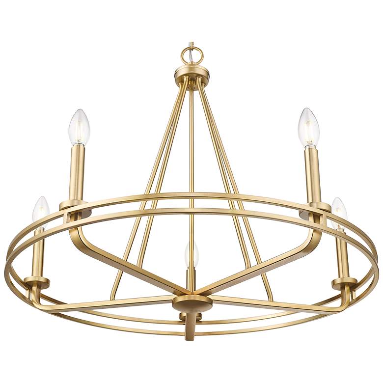 Image 3 Jody 26.5" Wide 5-Light Chandelier in Vintage Brass more views
