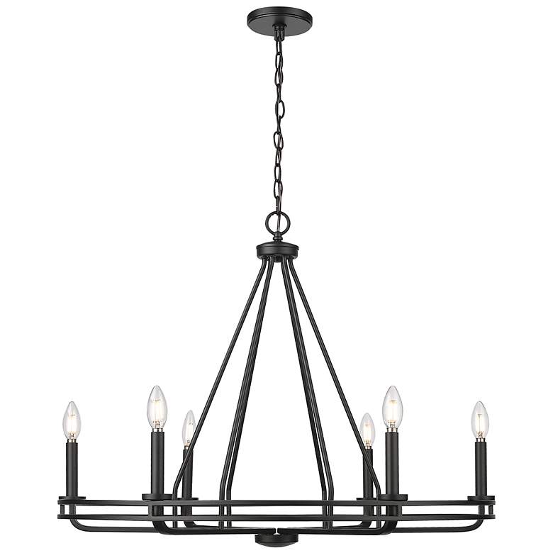 Image 2 Jody 32.5" Wide 6-Light Chandelier in Matte Black more views