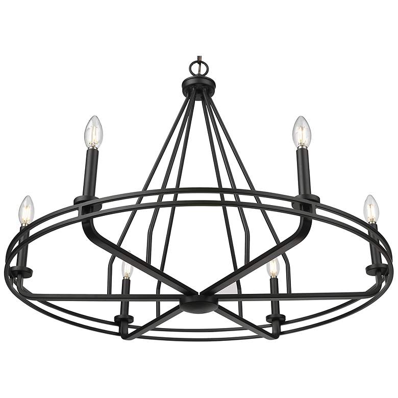 Image 3 Jody 32.5" Wide 6-Light Chandelier in Matte Black more views