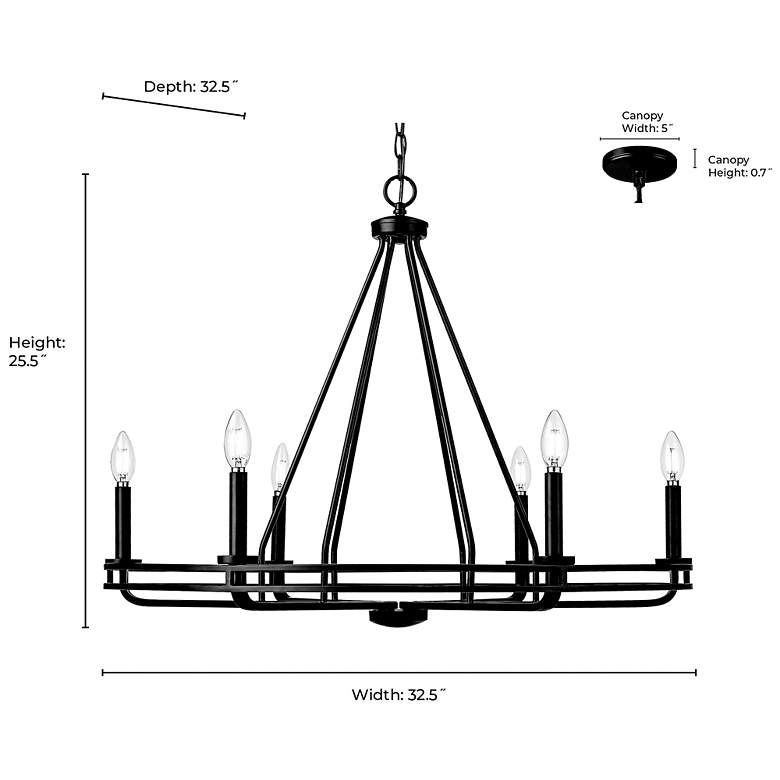 Image 7 Jody 32.5" Wide 6-Light Chandelier in Matte Black more views