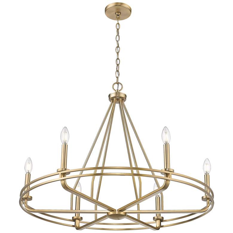 Image 1 Jody 32.5" Wide 6-Light Chandelier in Vintage Brass