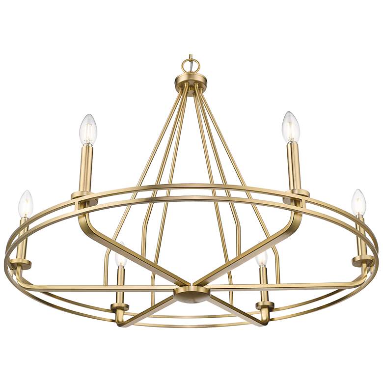 Image 3 Jody 32.5" Wide 6-Light Chandelier in Vintage Brass more views