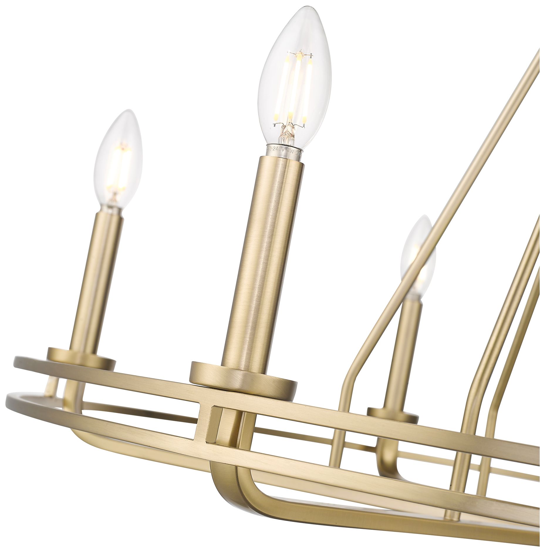 Image 4 Jody 32 1/2" Wide Vintage Brass 6-Light Chandelier more views