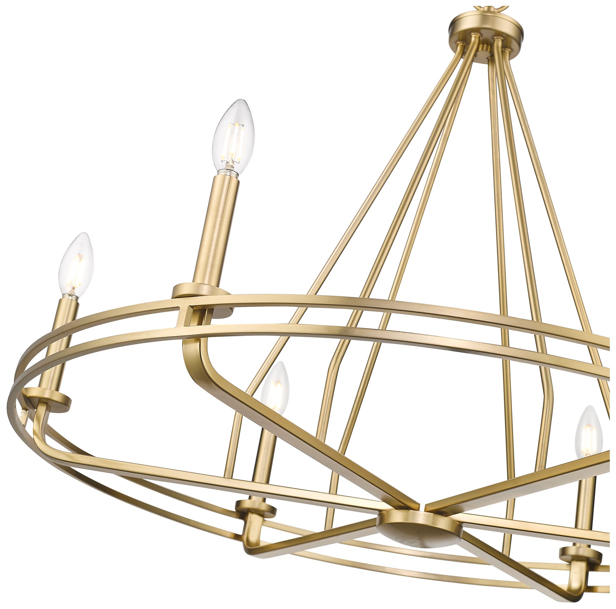 Image 5 Jody 32 1/2" Wide Vintage Brass 6-Light Chandelier more views
