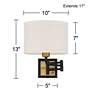 Joelle Black and Antique Brass Swing Arm Plug-In Wall Lamp