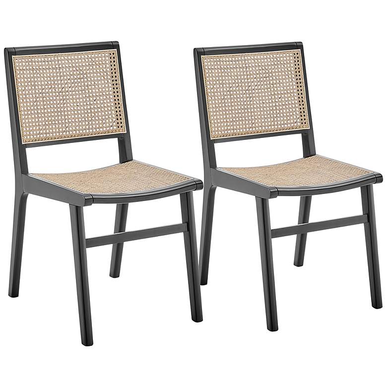 Image 1 Joelle Natural Cane Black Wood Side Chair