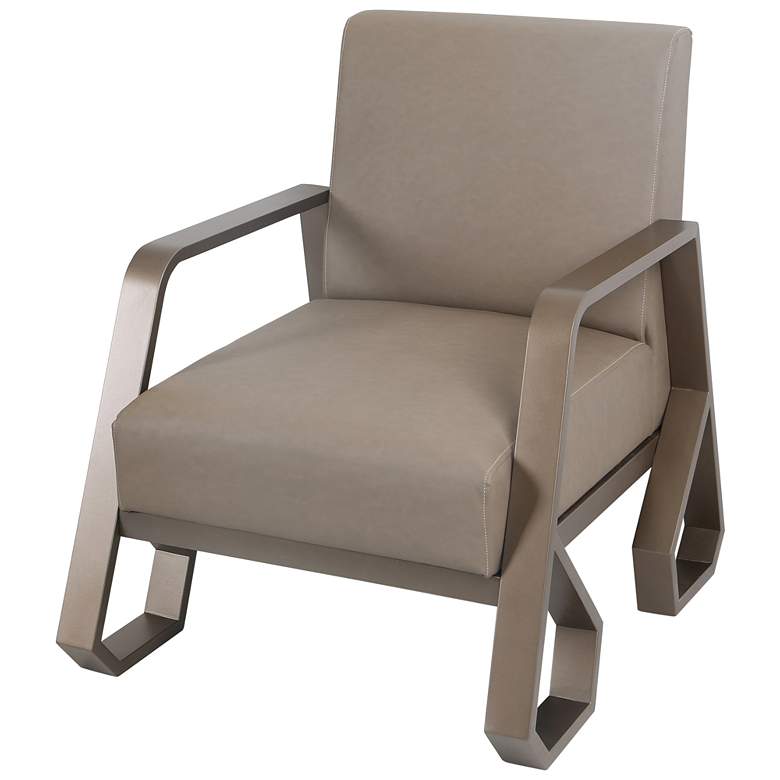 Image 1 John 32.5" High Tan Satin Gold Arm Chair