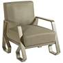 1_John 32.5" High Tan Satin Gold Arm Chair