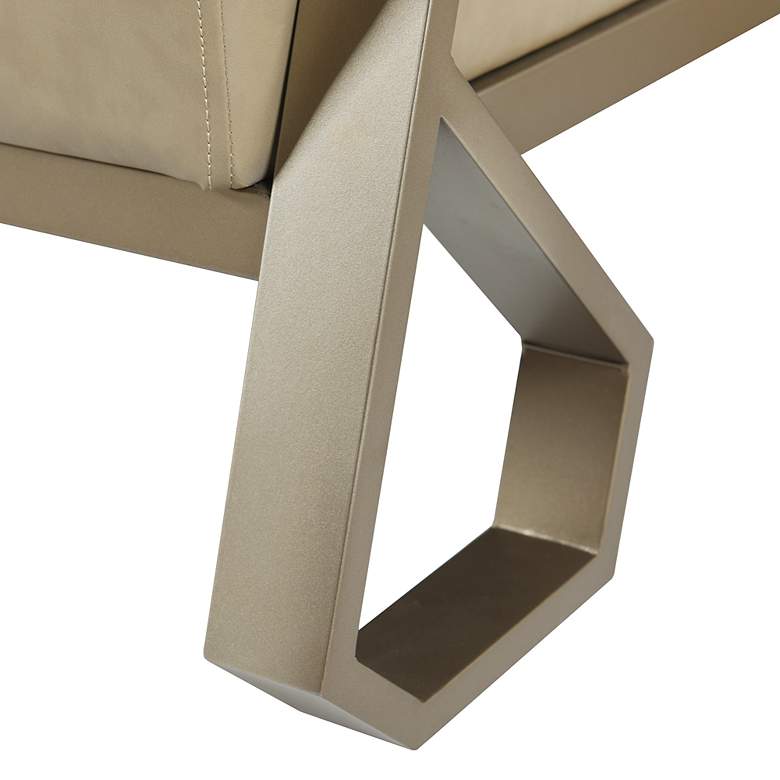 Image 4 John 32.5" High Tan Satin Gold Arm Chair more views