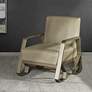 6_John 32.5" High Tan Satin Gold Arm Chair more views