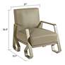 7_John 32.5" High Tan Satin Gold Arm Chair more views