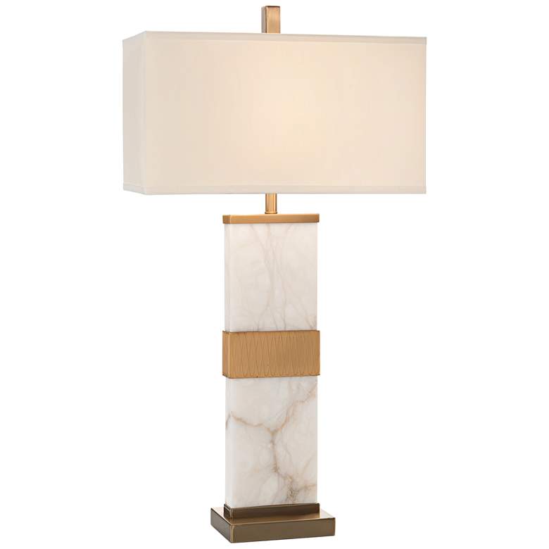 Image 1 John Richard Alabaster Column Table Lamp