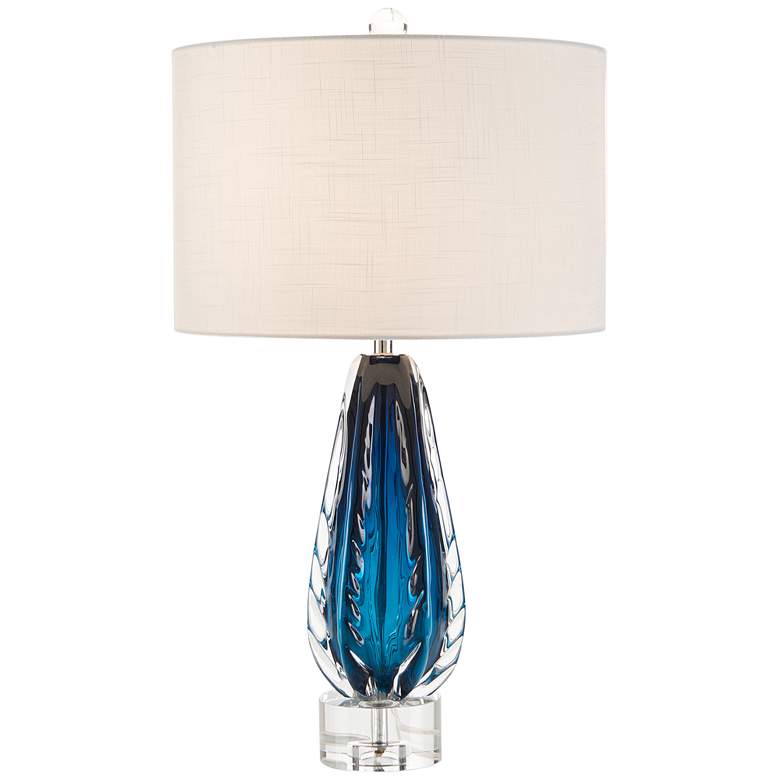 Image 1 John Richard Amalfi Blue and Clear Glass Table Lamp