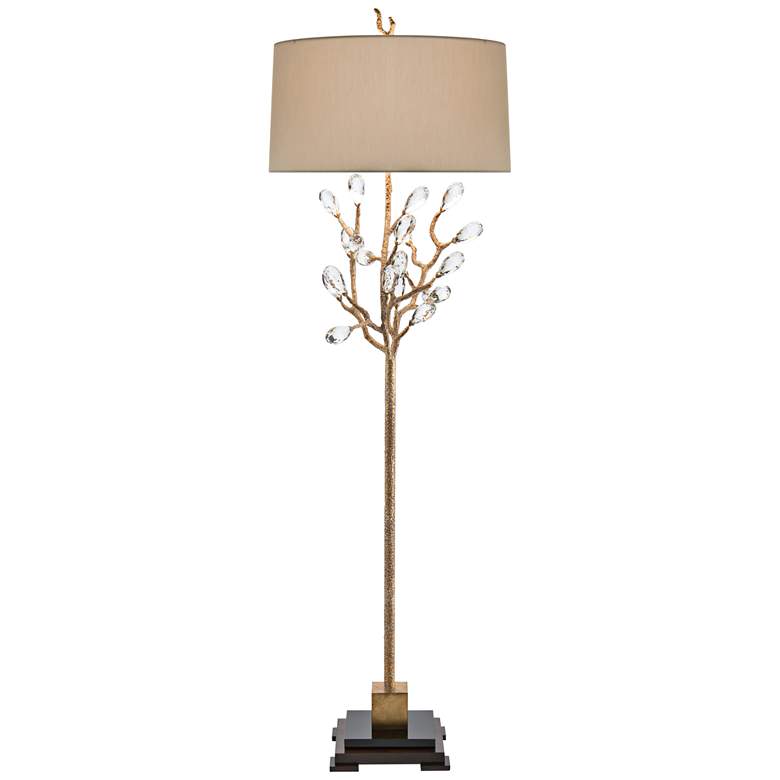 Image 1 John Richard Antique Gold Budding Crystal Floor Lamp