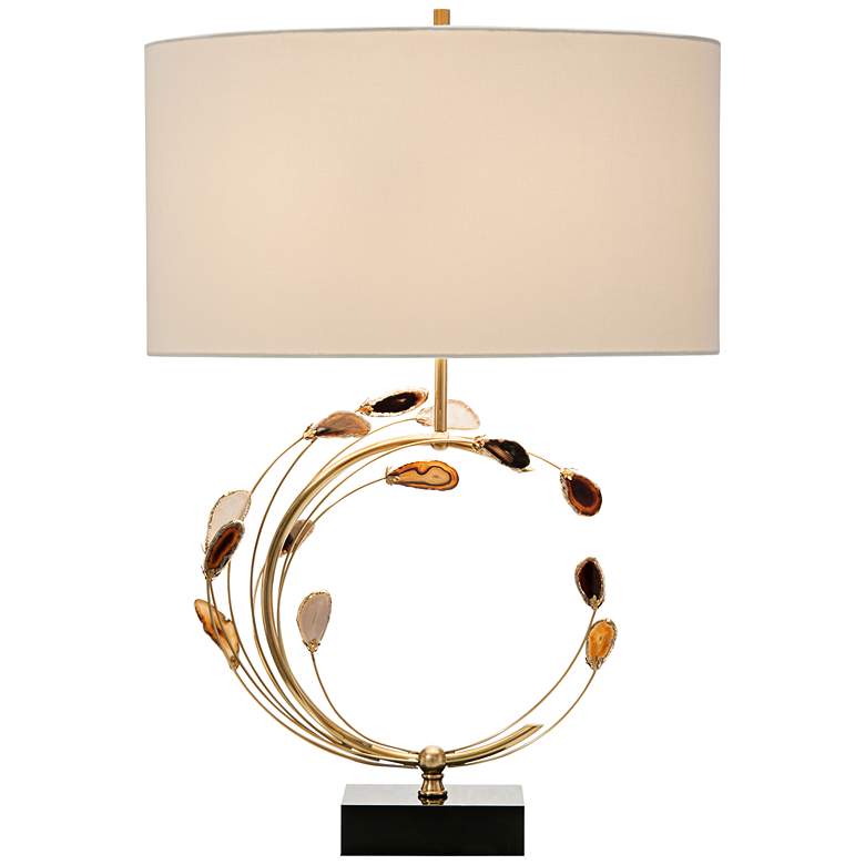 Image 1 John Richard Arch Brown and Gold Swirling Agates Table Lamp