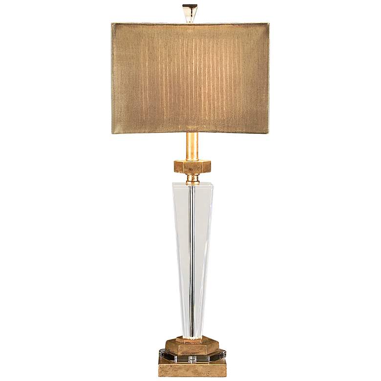 Image 1 John Richard Award Antique Brass and Crystal Table Lamp