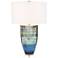 John Richard Blue and Gold Striated Glass Table Lamp