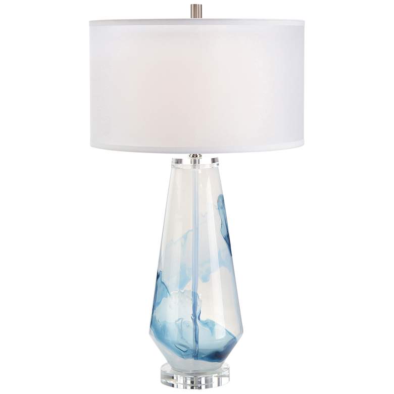 Image 1 John Richard Blue Cloud Art Glass Table Lamp