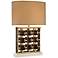 John Richard Brass and Marble Grid Glass Table Lamp