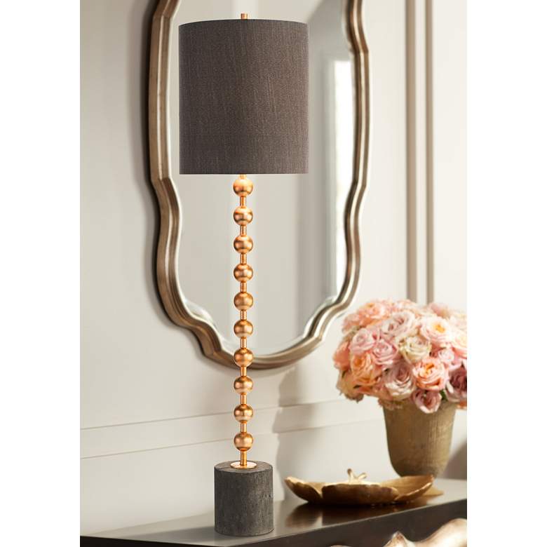 Image 1 John Richard Cecily Gray Concrete and Gold Orb Buffet Lamp