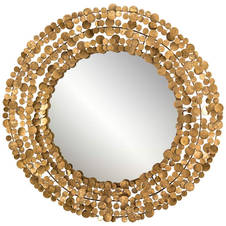 Image 1 John Richard Coin Gold 35 1/2 inch Round Wall Mirror
