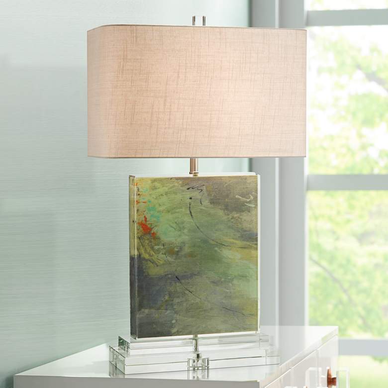 Image 1 John Richard Colors Canvas Acrylic Block Table Lamp