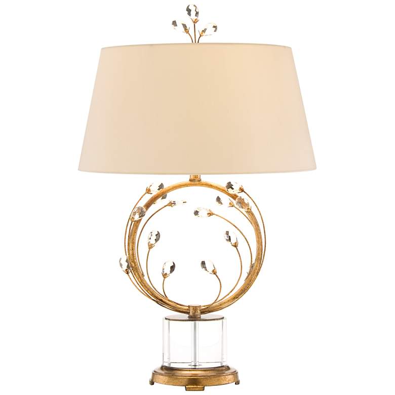 Image 1 John Richard Crystal Blooms Gold Leaf Table Lamp