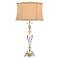John Richard Crystal Swirl and Brass Stacked Table Lamp