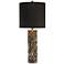 John Richard Distressed Gold and Black Blooms Table Lamp