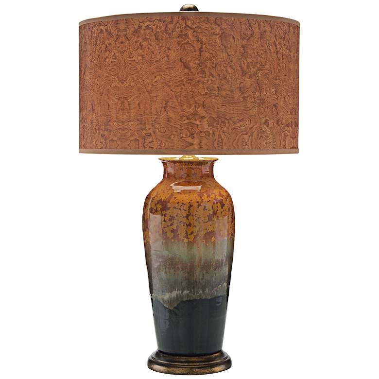Image 1 John Richard Earth-Toned Glazed Ceramic Table Lamp