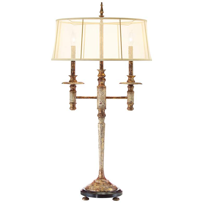 Image 1 John Richard Gold Double-Arm Candelabra Table Lamp