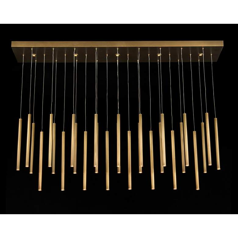 Image 1 John Richard Hans 66"W Brass 33-Light LED Island Chandelier