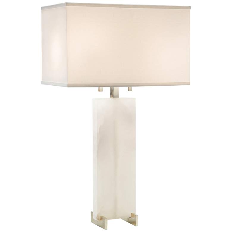 Image 1 John Richard Honne Alabaster and Silver Metal Table Lamp