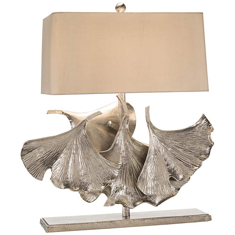 Image 1 John Richard Nickel Falling Ginkgo Sculpture Table Lamp