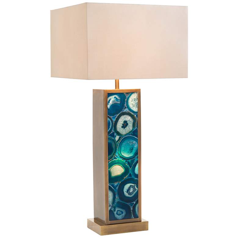 Image 1 John Richard Ocean Blue Agate Table Lamp with Night Light