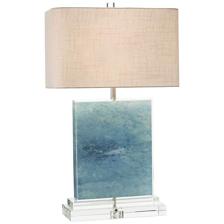 Image 1 John Richard Ocean Canvas Acrylic Block Table Lamp