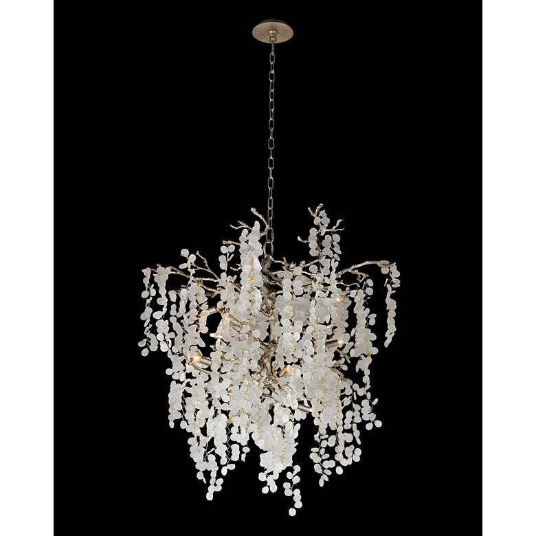 Image 1 John Richard Shiro Noda 35" Antique Brass Glass 11-Light Chandelier
