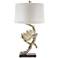 John Richard Silver Leaf Driftwood and Shell Table Lamp