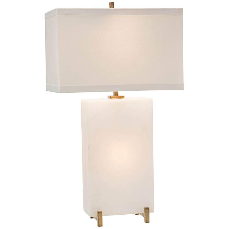 Image 1 John Richard Tall Alabaster Block Nightlight Table Lamp